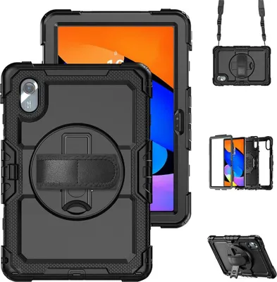 Produktbild von Lenovo Idea Tab 11 Hülle - Coverup Heavy Duty Case mit Schultergürtel - Schwarz