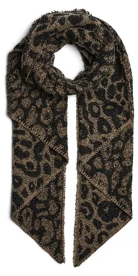 Productafbeelding van PIECES Dames Sjaal, lange sjaal met dierenprint, model Noos, artikelnummer 17151097, kleur: Tijgeroog/All-over print: leeuw