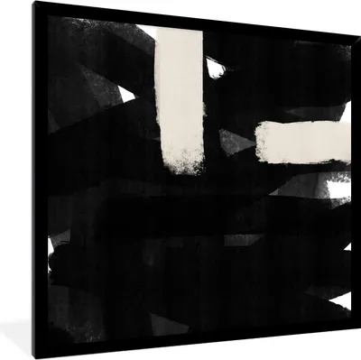 Produktbild von MuchoWow® Gerahmtes Poster Abstrakt - Pastell - Minimalismus 40x40 cm - Poster mit Schwarzem Bilderrahmen Wandposter Rahmen Foto Bilder - Mit Rahmen - Wanddekoration Schlafzimmer