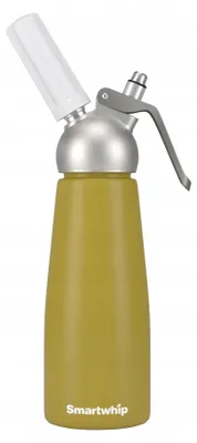 Produktbild von Sahnespender 250 ml aus Aluminium – Gold, mit 3 Garniertüllen und Reinigungsbürste
