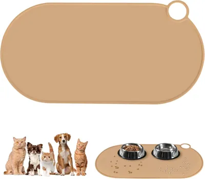 Image de Tapis de nourriture en silicone, antidérapant, de 50 x 25 cm, pour chiens et chats
