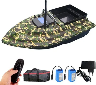 Obrázek produktu pro RC loď s dvojitou baterií – dosah 500 metrů – dálkové ovládání 2,4 GHz – kamufláž