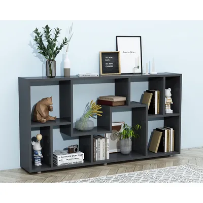 Produktbild von VCM Holz Standregal Bücherregal Medienregal Aufbewahrung Raumteiler Deko Regal Lanisa L