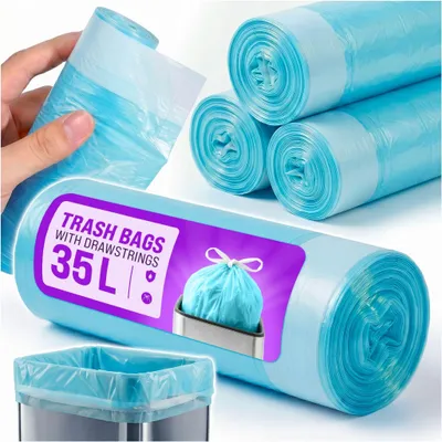 Obrázok produktu pre Vrecie Na Odpad S Páskou, 10 Rolí, 35 L, Modré
