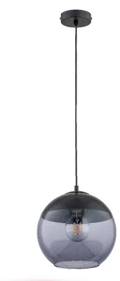 Zdjęcie produktu dla Lampa wisząca HIRA czarna-dymiona 1xE27x15W szkło wym:90x25x25cm IP20 Alfa