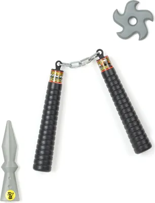 Produktbild von Ninja-Set für Kinder Nunchaku-Set grau-schwarz - Einheitsgröße