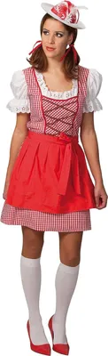 Produktbild von Dirndlkostüm Kostüm Dirndl für Damen Tracht rot weiß kariert Bluse Bayern  Trachtenkostüm Gr. 36, 38, 40, 42, 44, 46, Größe:40