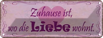 Produktbild von vianmo Blechschild 10x27 cm Zuhause ist wo die Liebe wohnt Spruch Zitat