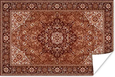 Produktbild von MuchoWow® Poster Persischer Teppich - Teppich - Mandala - Braun 180x120 cm - Fotoplakat
