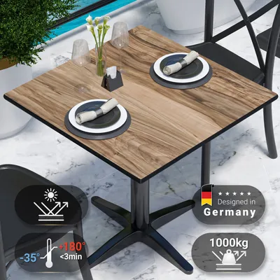 Produktbild von COMPACT | Gastro HPL Tischplatte | B:T 60 x 60 cm | Sheesham | Quadratisch | Gastro HPL Tischplatte