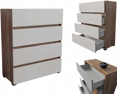 Zdjęcie produktu dla Komoda 80cm z szufladami cichy domyk do sypialni salonu dąb wotan kaszmir