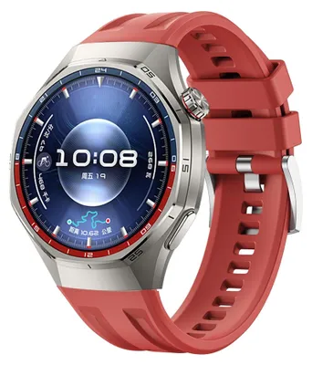 Produktbild von Silikon Armband für Huawei Watch GT 6 Pro Press Button & Seamless Design Rot