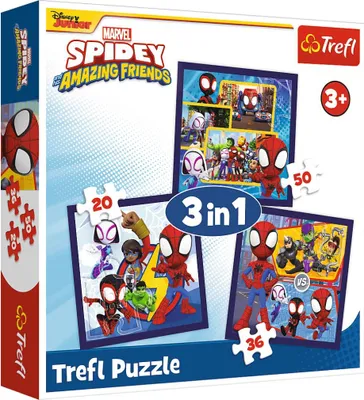 Obrázok produktu pre Puzzle 3w1 Pająki i Dinozaury Trefl
