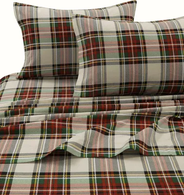 Productafbeelding van Plaid Flanel Diepe Pocket Sheet Set, Volledig