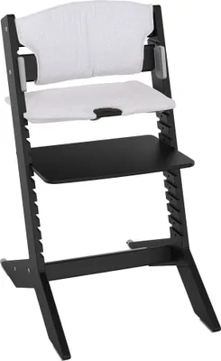 Produktbild von GEUTHER NALA Hochstuhl inkl. Sitzkissen Schwarz | Mitwachsend ab Geburt | Holz (Gummibaum) | Werkzeuglos | DIN EN 14988:2017 | Bis 90 kg