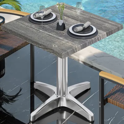Produktbild von WBC | Bistro Außen Tisch | B:T:H 60 x 60 x 80,5 cm | Rustikal Kiefer / Aluminium | Quadratisch | Bistrotisch Gastro Tisch