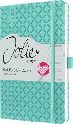Produktbild von Wochenkalender Jolie ca. A5 Hardcover aqua green 2026.