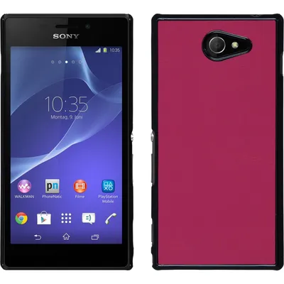 Produktbild von PhoneNatic Case kompatibel mit Sony Xperia M2 - Hülle pink Lederoptik Hard-case + 2 Schutzfolien
