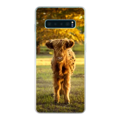 Produktbild von MuchoWow® Handyhülle Schutzhülle Hülle für Samsung Galaxy S10 Lite Schottischer Highlander - Kalb - Herbst Silikon Softcase Handy Hülle - Schutz