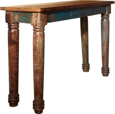 Immagine prodotto di MASSIVMOEBEL24 | tavolino da consolle in legno di Legno riciclato 120x40x76 multicolore laccato FABLE #11