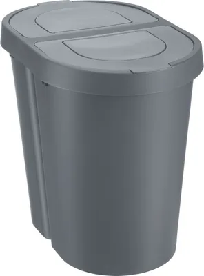 Immagine prodotto di plast team 13540802 plast team SEATTLE DUO separatore di rifiuti, 2 x 25 litri, argento