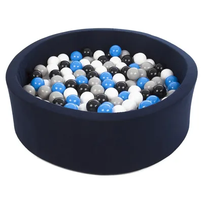 Produktbild von Bällebad Spielplatz + 200 marineblaue Bälle schwarz, weiß, blau, grau