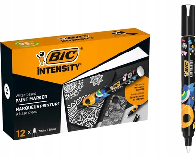 Produktbild von BIC Intensity, 12 Stück(e), Weiß, Rundspitze, Mehrfarbig, Rund, Medium
