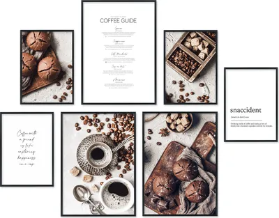 Produktbild von Hyggelig Home Premium Poster Set 7 passende Bilder OHNE RAHMEN Set Cupcakes