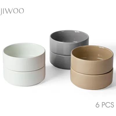 Produktbild von Schale set 6stück Ø13,5cm Keramik Müslischale Dessertschalen Salatschalen Suppenschale für 6 Personen Schüssel Mikrowellen- und Spülmaschinenfest