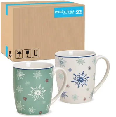 Produktbild von Weihnachtstassen 36er Set Schneeflocken Eissterne Kaffeetassen