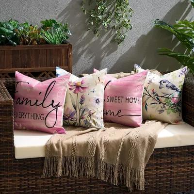 Produktbild von Set mit 4 Kissenbezügen 45x45 cm Wasserfeste Kissenhüllen für den Außenbereich