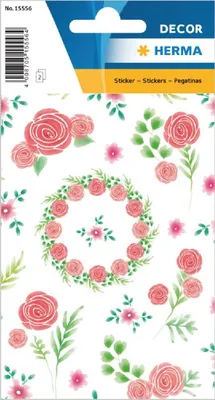 Image de Herma DECOR, autocollants floraux, "Beautiful Rose" étincelant