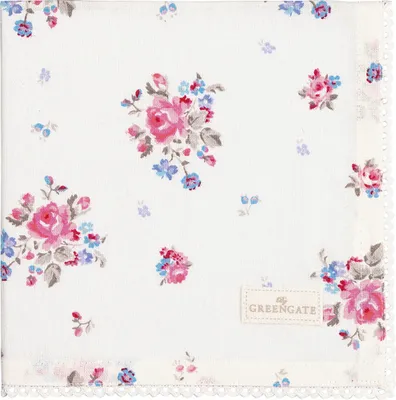 Produktbild von Greengate Jalia Stoffserviette mit Spitze white 40x40cm
