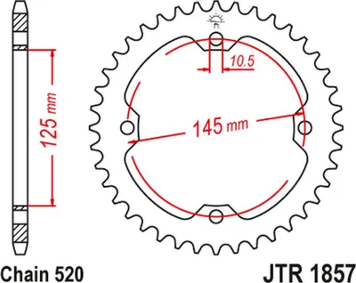 Zdjęcie produktu dla Zębatka JT R/R do YAMAHA 45T JTR1857.45