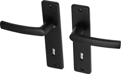 Immagine prodotto di Maniglie per porte su rosetta in alluminio nero modello SL72 - Pro Set