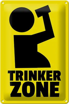 Produktbild von Blechschild Alkohol 20x30cm Trinkerzone