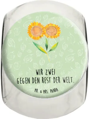 Produktbild von Mr. & Mrs. Panda Bonboniere Blume Sonnenblume L 870ml - Blattgrün - Geschenk, Sonnenblumen, Blumen, Vertrauen, Dekoglas, Vorratsglas, schraubglas, Kaffeedose, gewürzglas