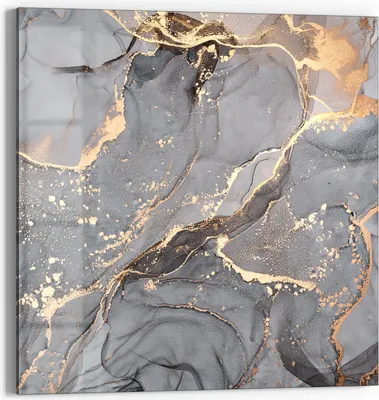 Produktbild von DEQORI Magnettafel Glas 50x50 cm 'Elegantes Marmormuster' beschreibbar Whiteboard