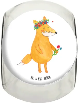 Produktbild von Mr. & Mrs. Panda Kaffeedose Fuchs Blumen XL 2000ml - Weiß - Geschenk, Fox, glasbehälter, Aufbewahrungsdose, Boho, Blumenliebe, Vorratsglas, Ich, Süßigkeitenglas, Liebe