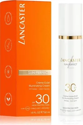 Obrázek produktu pro Lancaster Sun Perfect, Opalovací krém, Obličej, Pumpovacíc lahvička, Proti stárnutí, Proti vráskám, Hydratující, Ochana, Univerzální pleť, 50 ml