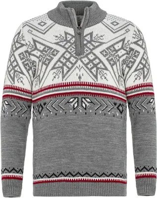 Produktbild von Red Bridge Herren Strickpullover Norweger Pullover Slim-Fit Stehkragen Big Star Grau L