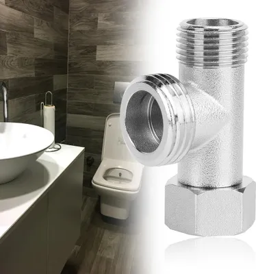 Productafbeelding van 2 stuks 3-weg verbindingsventiel, toiletafvoerventiel, adapter voor spoelventiel (EU3/8)