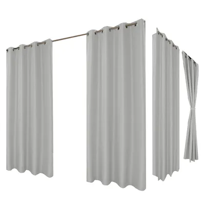 Produktbild von 4 Stück Outdoor Vorhänge,Gardinen Verdunkelungsvorhang Blickdicht, Garten Patio Balkon Wasserdicht,254*241cm,grau