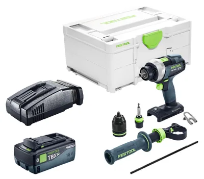 Zdjęcie produktu dla Wiertarko-wkrętarka akumulatorowa Festool TDC 18/4-Basic 18 V 75 Nm bezszczotkowa + 1x akumulator 8,0 Ah + szybka ładowarka + Systainer