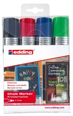 Productafbeelding van edding 4090 krijtstiften, assorti (set van 4)