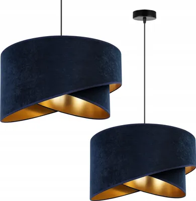 Image de Suspension Lustre Velours doré Abat-jour