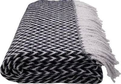 Produktbild von Fair De Luxe Baumwolldecke | wärmende Wohndecke/Plaid vielseitig einsetzbar | Schwarz