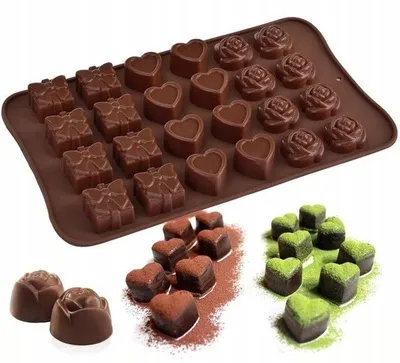Produktbild von Elhandel Silikonform für Pralinen, Herzen, Schokolade