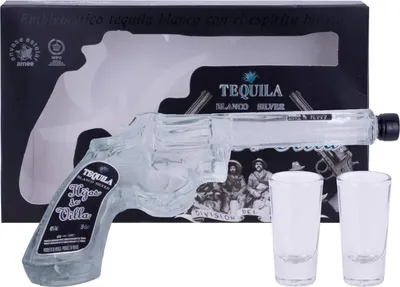 Produktbild von Hijos de Villa Tequila Blanco Silver 40% Vol. 0,2l in Geschenkbox mit 2 Shotgläsern