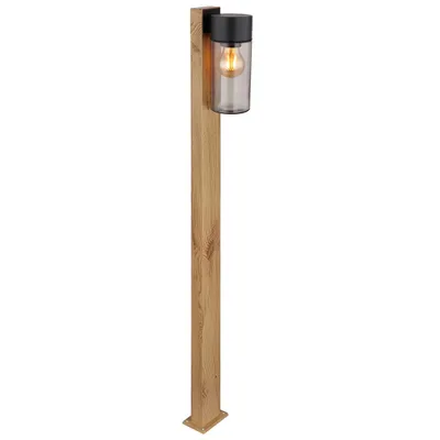 Produktbild von LED Außenleuchte, Stehlampe, Edelstahl, Holzoptik, H 100 cm